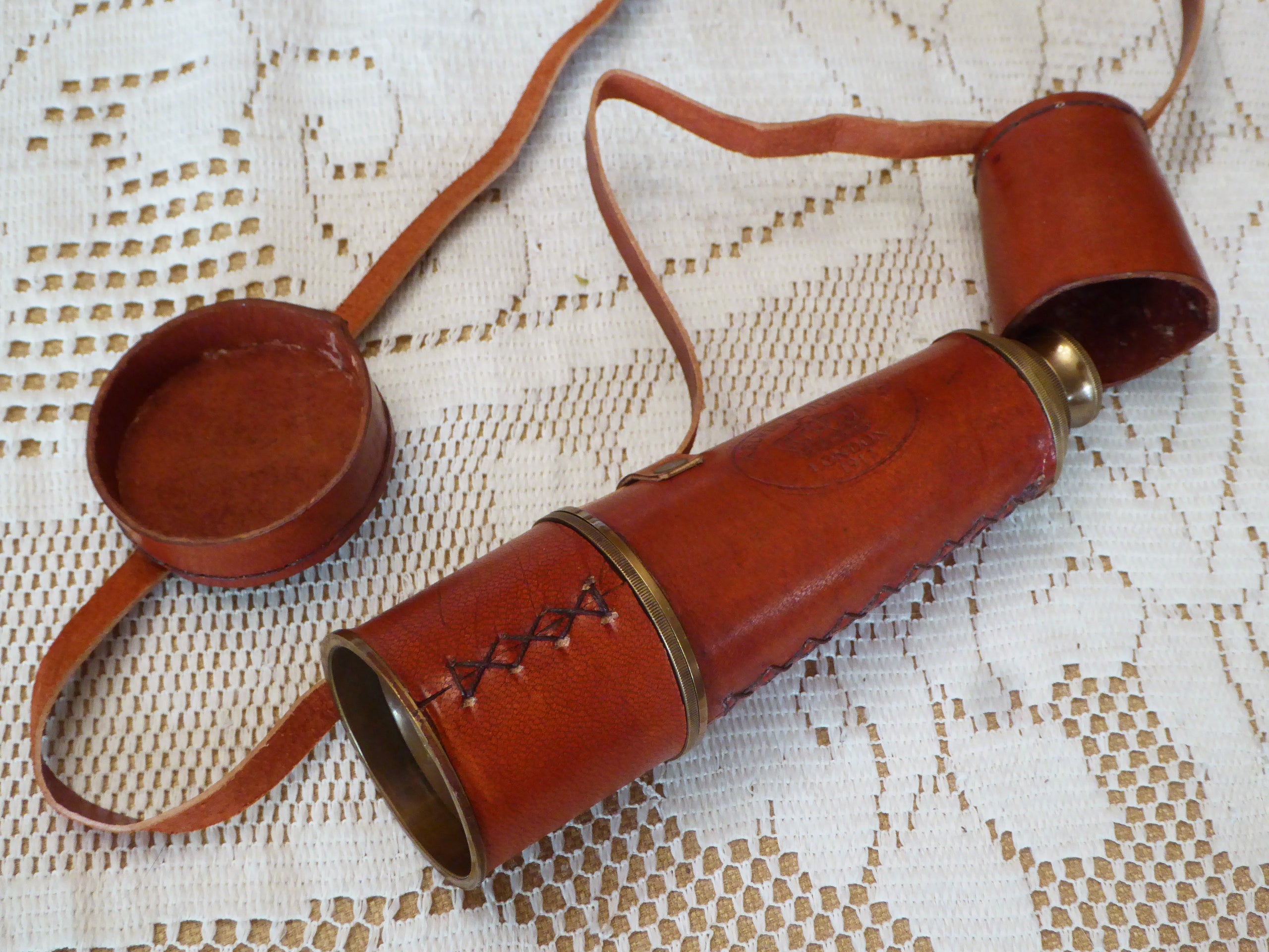 Brass & Leather Pirate Spyglass Scope